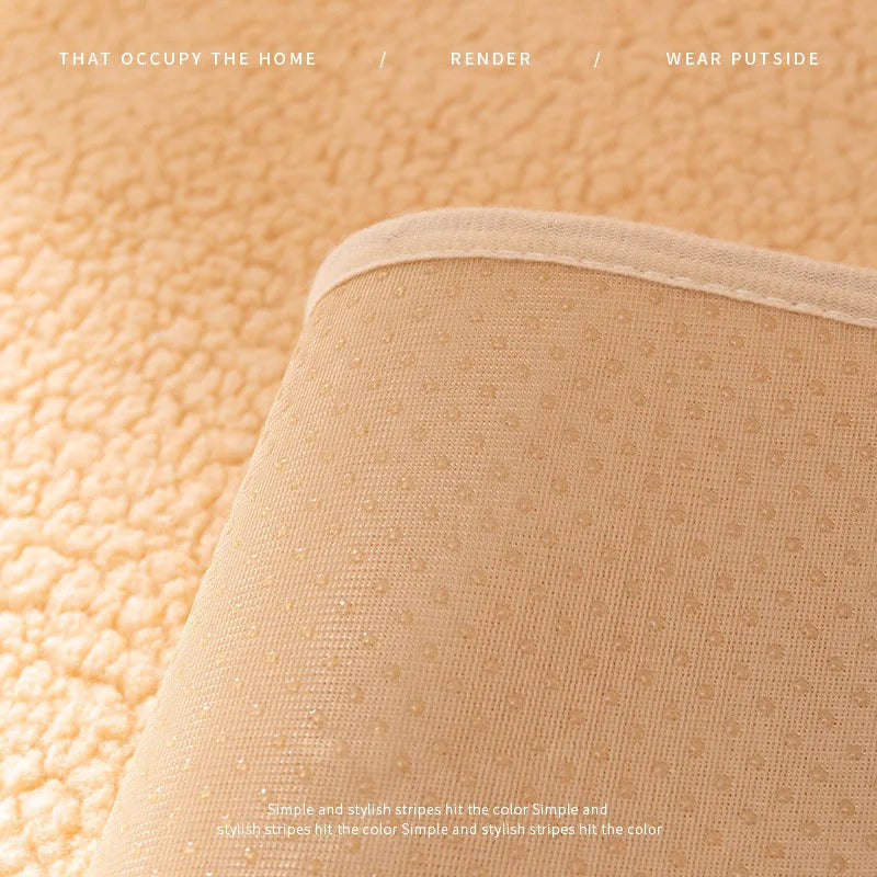 Solid Color Lamb Wool Anti Cat Scratch Sofa Cover Sofa Towel Living Room Anti Slip Dust Cover Warm Cushion Couch Protector