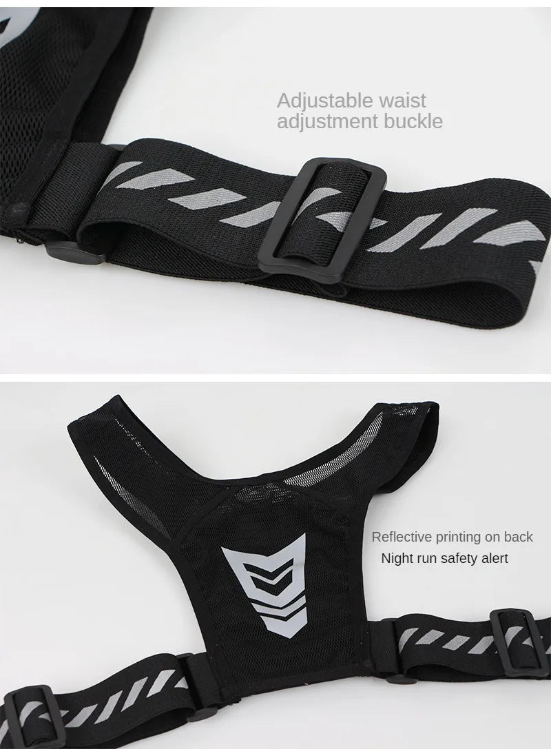 Reflective Running Backpack Lightweight Sports Running Cycling Vest Mobile Phone Cards Bag Men and Women Jogging Fitness Vest