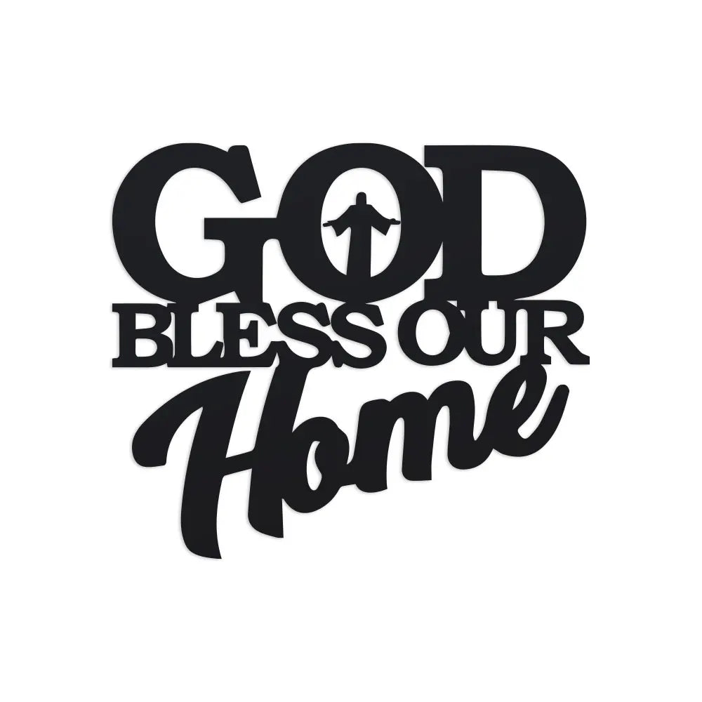 1Pc Metal God Bless Home Sign, Unique Wall Art, Home Decor, Metal Wall Hanger, Scene Decor, Theme Party Decor, Car Decor