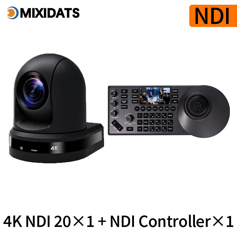 4K NDI PTZ Camera 1-10pcs 20X Zoom Video Conference Camera for Church Business Meeting Optional 1 Controller Keyboard Kit
