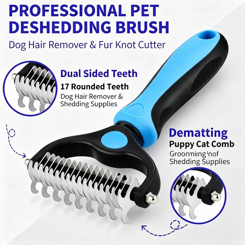 Professional Stainless Steel Pet Deshedding Grooming Brush