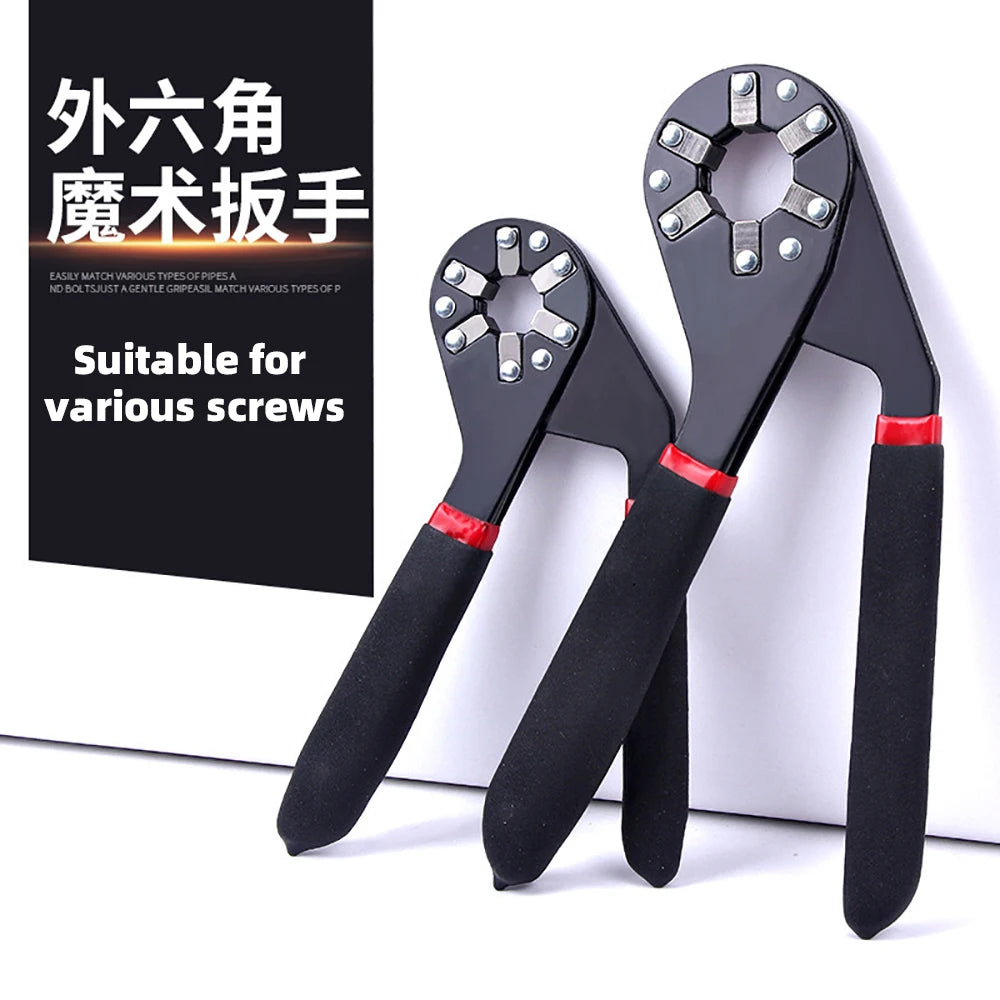 External Hexagonal Wrench Magic Wrench Adjustable Spanner Twisting Hand Clamping Socket Outer Hexagonal Multifunctional Tool
