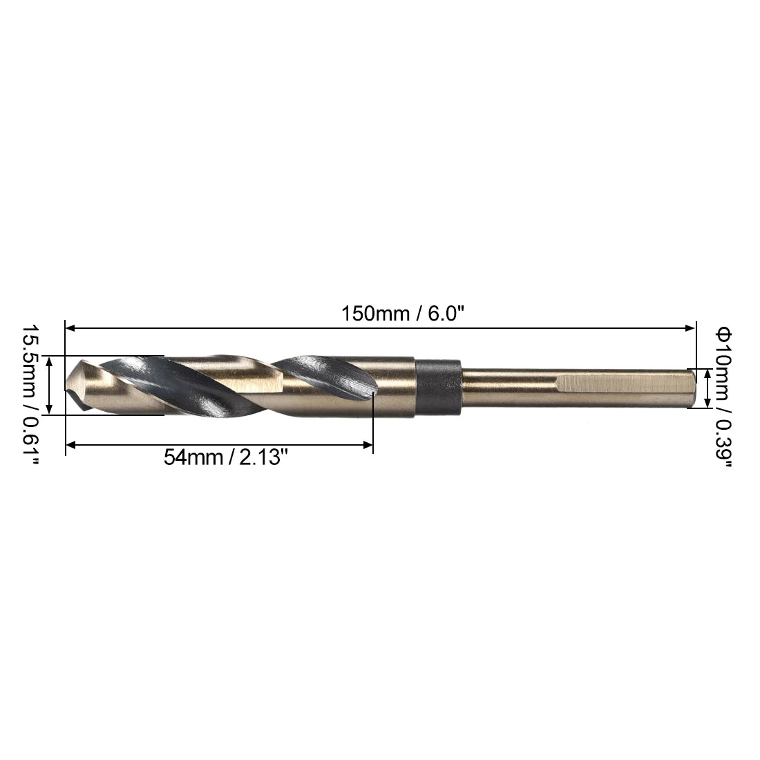 1pcs Twist Drill Bit 13/14/15/16/17/18/19/20/22/25mm 0.39-1/2Inch Shank Reduced Shank HSS Twist Drill Bits for Stainless Steel