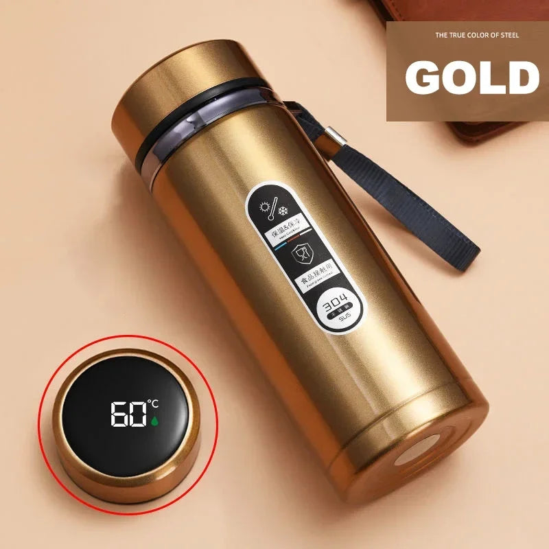 Thermos Sus304 Tea Water Bottle 500ML-1Liter Stainless Steel Vacuum Flask Portable Cups Bottle with LED Temperature Display