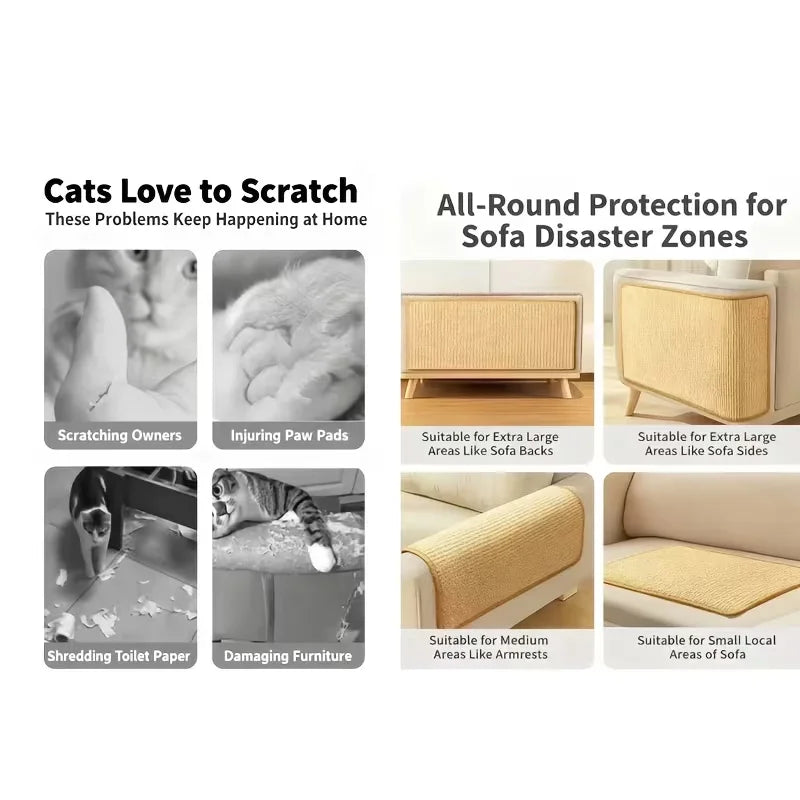 Standing Sisal Cat Scratcher With Hanging Ball Furniture Protector