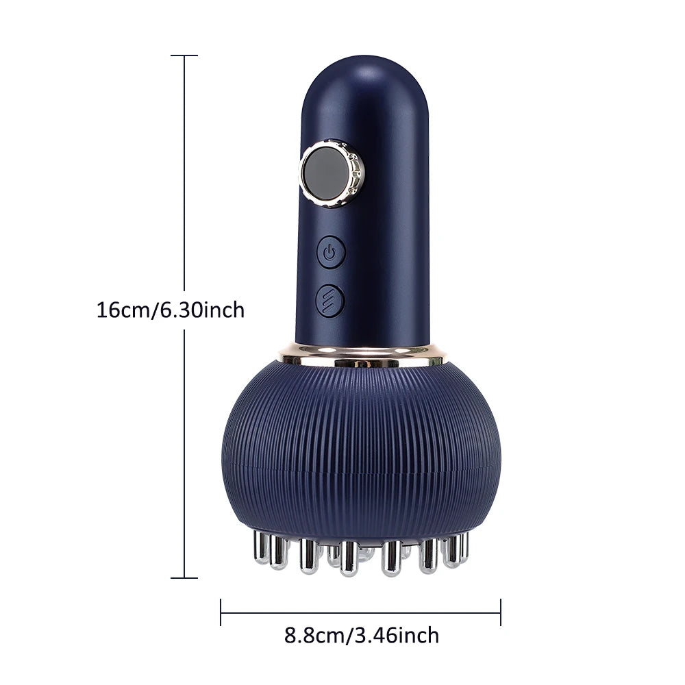 Wlireless Eletric Heated Meridian Brush Massage Lymphatic Drainage Machine Heating Microcurrent Anti Cellulite Body Back Massage