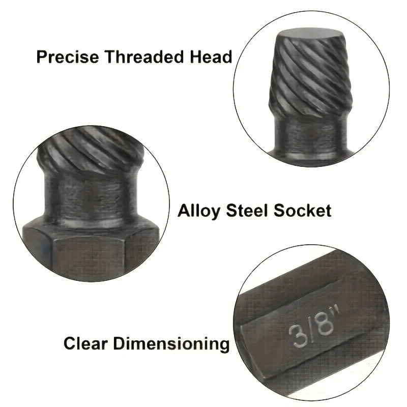10Pc Damaged Screw Extractor Drill Bit Set Hex Head Easy Out Bolt Extractor Spiral Broken Screw Remover Tool For Nuts Bolts