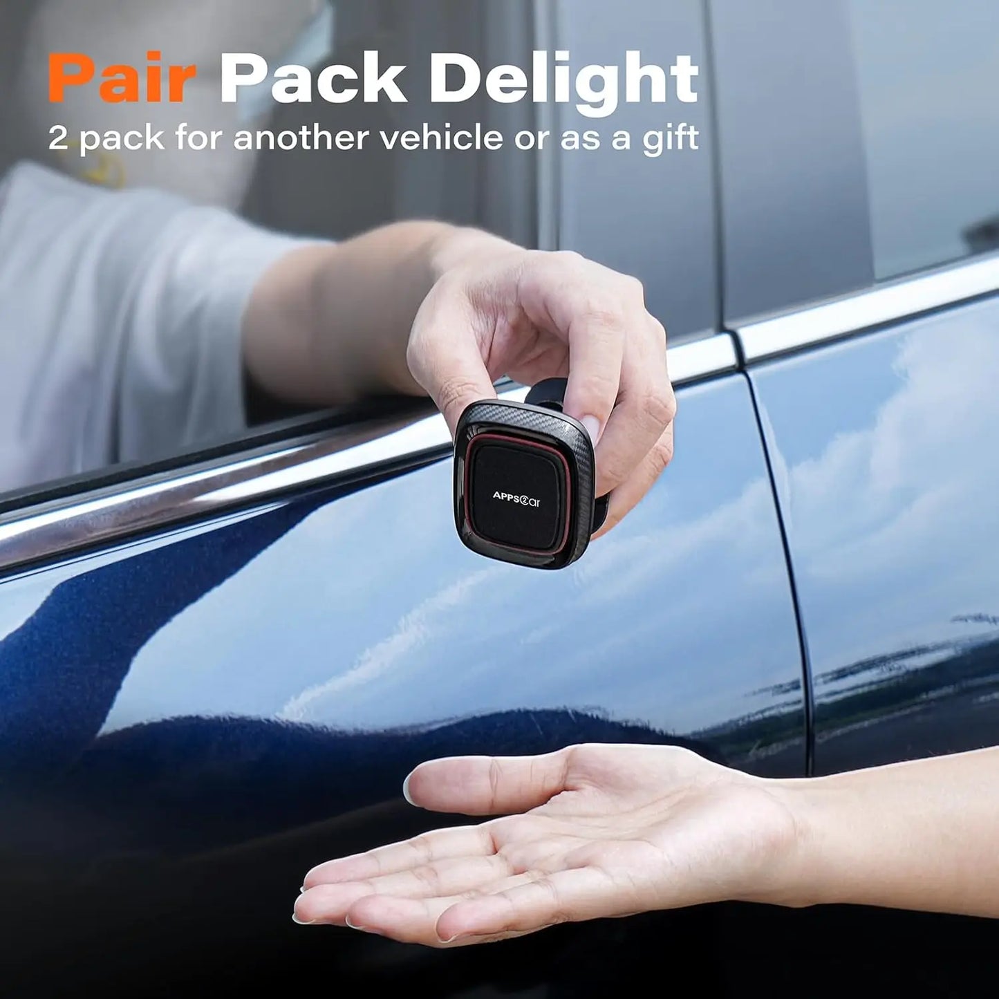 2 Pack Magnetic Phone Holder For Car Dashboard With Strong VHB Adhesive Mounting Requires Metal Plate For Use Compatible With Most 4.7-6.8 Inch Smartphones