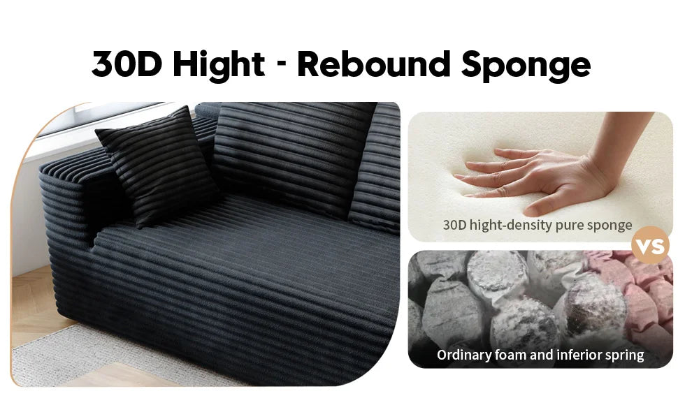 Cloud Style Modular Reclining Sectional Sofa With Fluffy Cushions