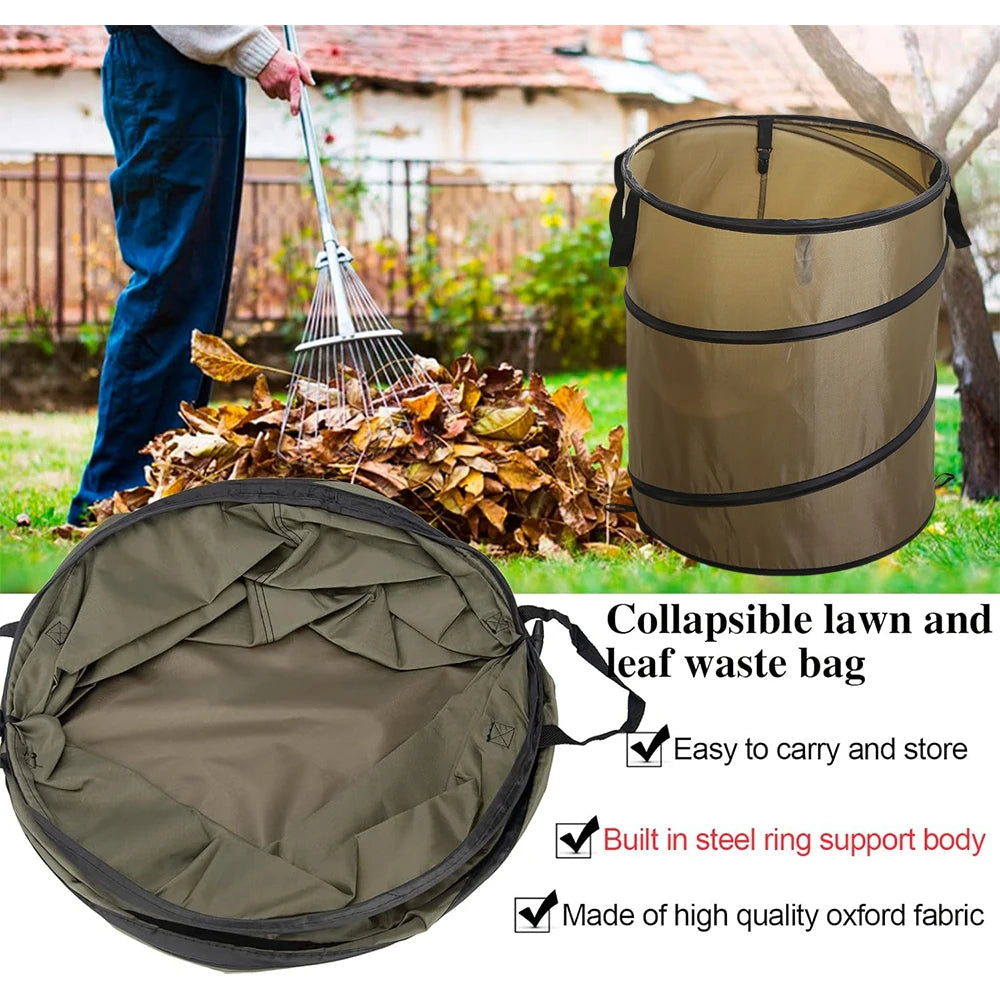 1pc Outdoor Portable Camping Folding Trash Can Pop-upTrash Can Camping Trash Can Gardening Garden Garbage Bag Garden Leaf Buck