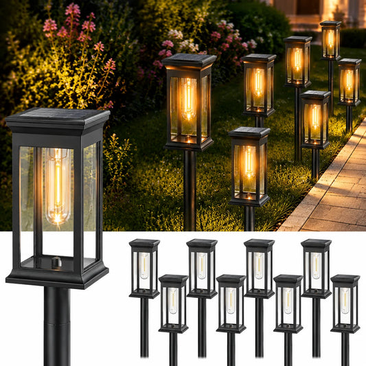 Solar Led Pathway Lights Automatic Waterproof Garden Decor