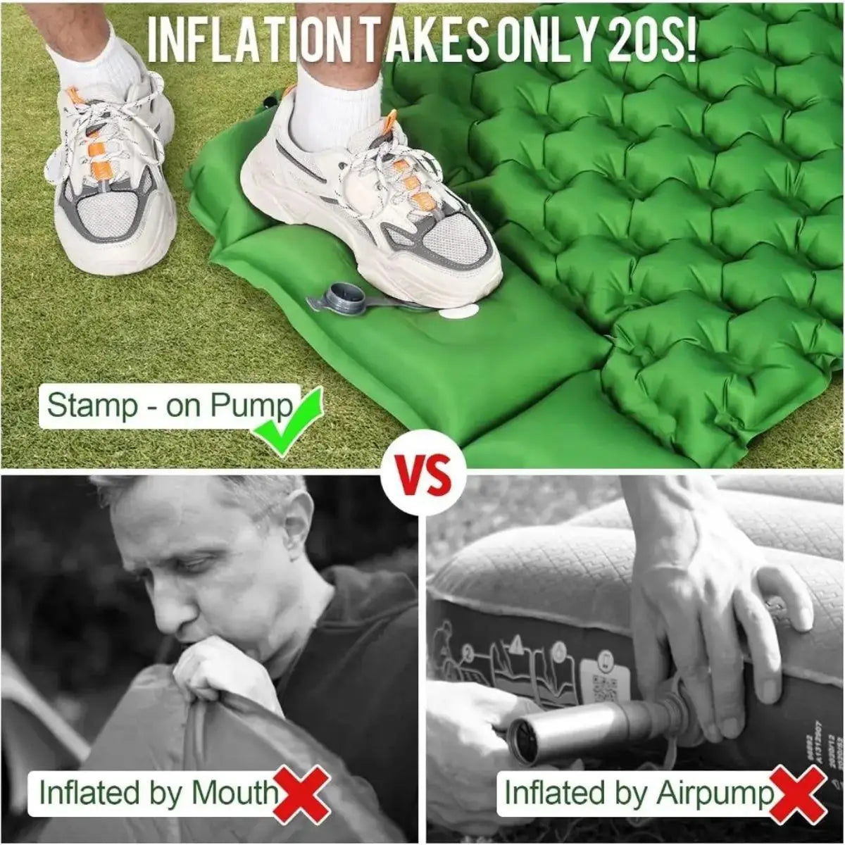 Outdoor camping sleeping mat, ultra-lightweight and portable, foldable inflatable mattress