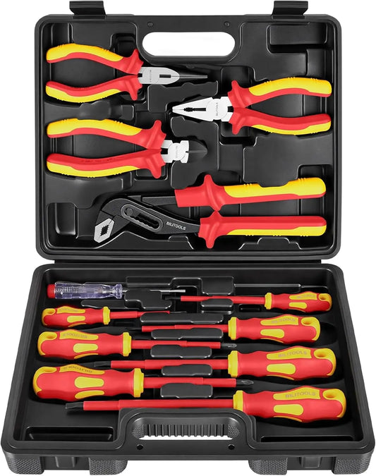 Professional 1000V Insulated Screwdriver & Pliers Set with Magnetic Tips for Electricians and DIY Projects