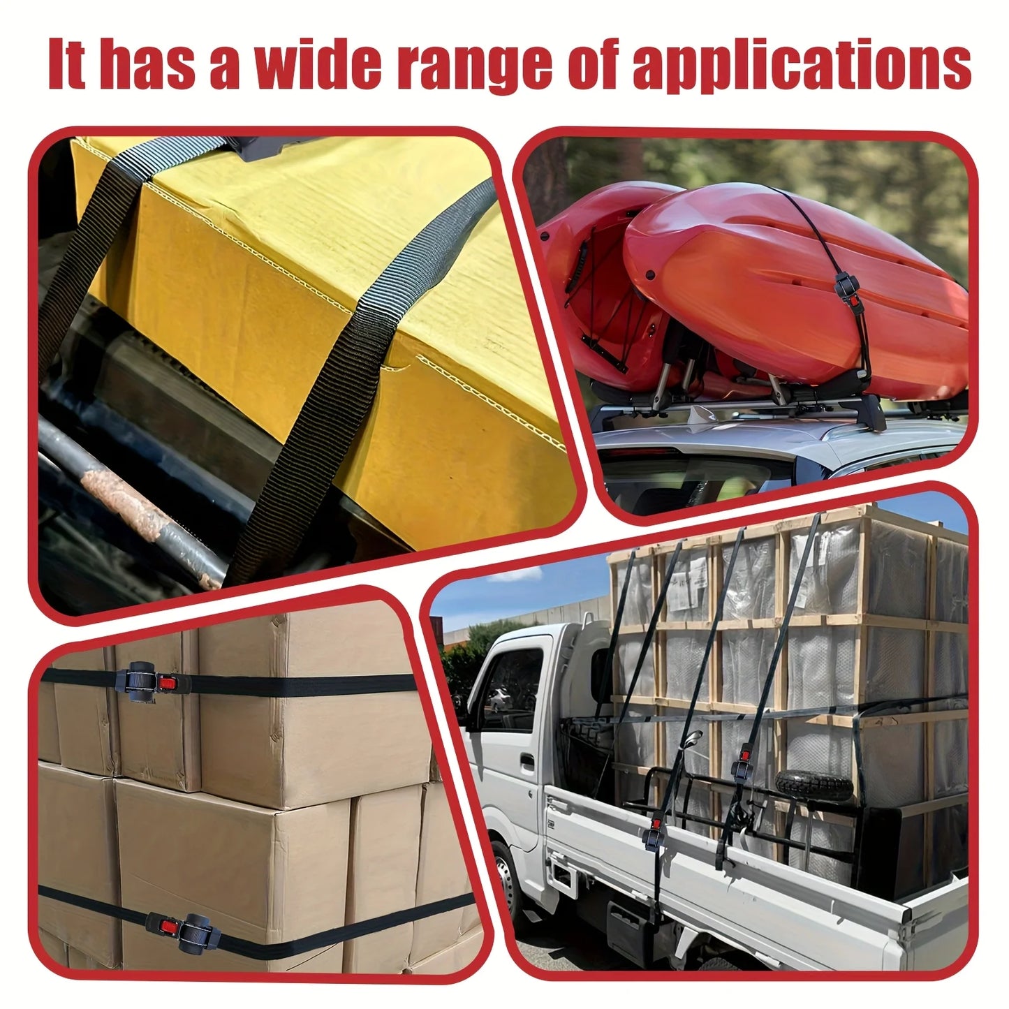 1pc Automatic Retractable Cargo Strap Multi-Item Secure Locking Ratchet Tie Brand New Car Ratchet Tensioner Belt Car Accessories