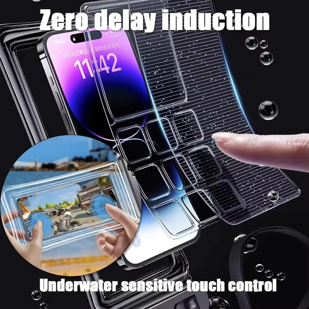 Transparent Waterproof Mobile Phone Pouch Neck Hanging Touchable Water Proof Case Outdoor Beach Swimming Phone Storage Sleeve