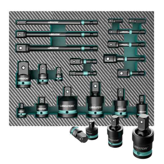 Impact Socket Adapters And Reducer Set With Universal Joints