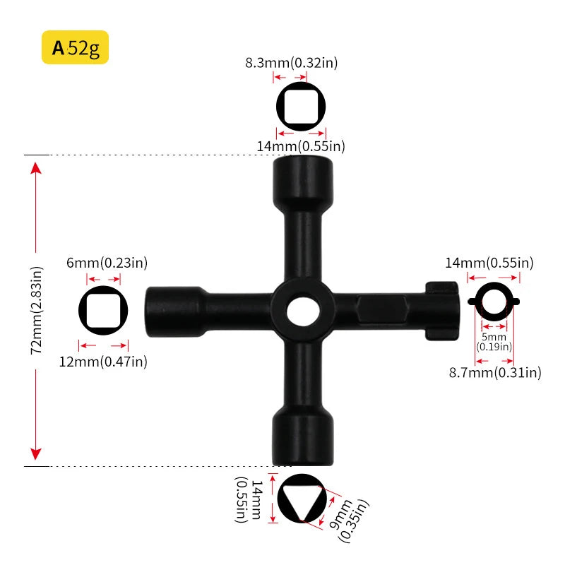 4 Ways Phillips Wrench Mini Universal Internal Triangle Multifunction Small Cross Key Wrench Repair Hand Tools For Car elevator