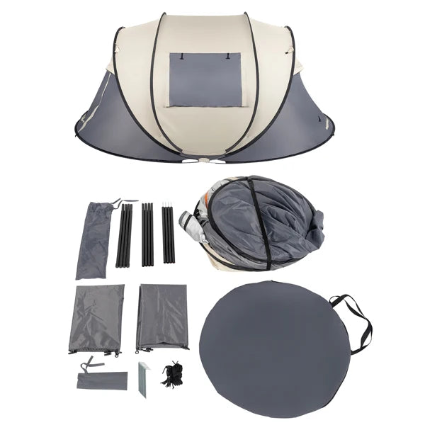 4-Person No-Install Pop Up Tent, Universal for Camping & Fishing