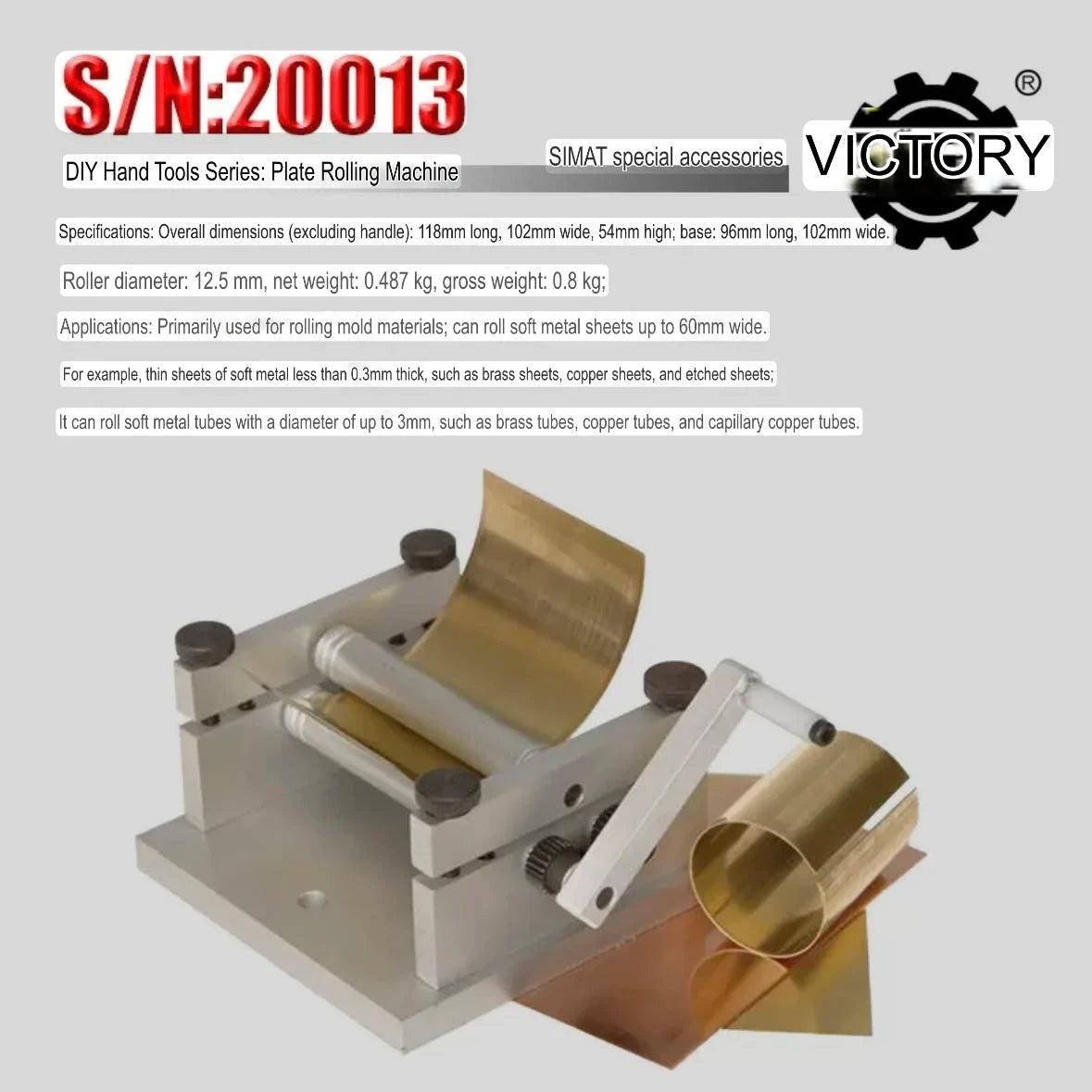DIY Hand Tools Special Accessories S / N: 20013 Bending Machine Soft Metal Sheet Soft Metal Tube Mini Bending Machine