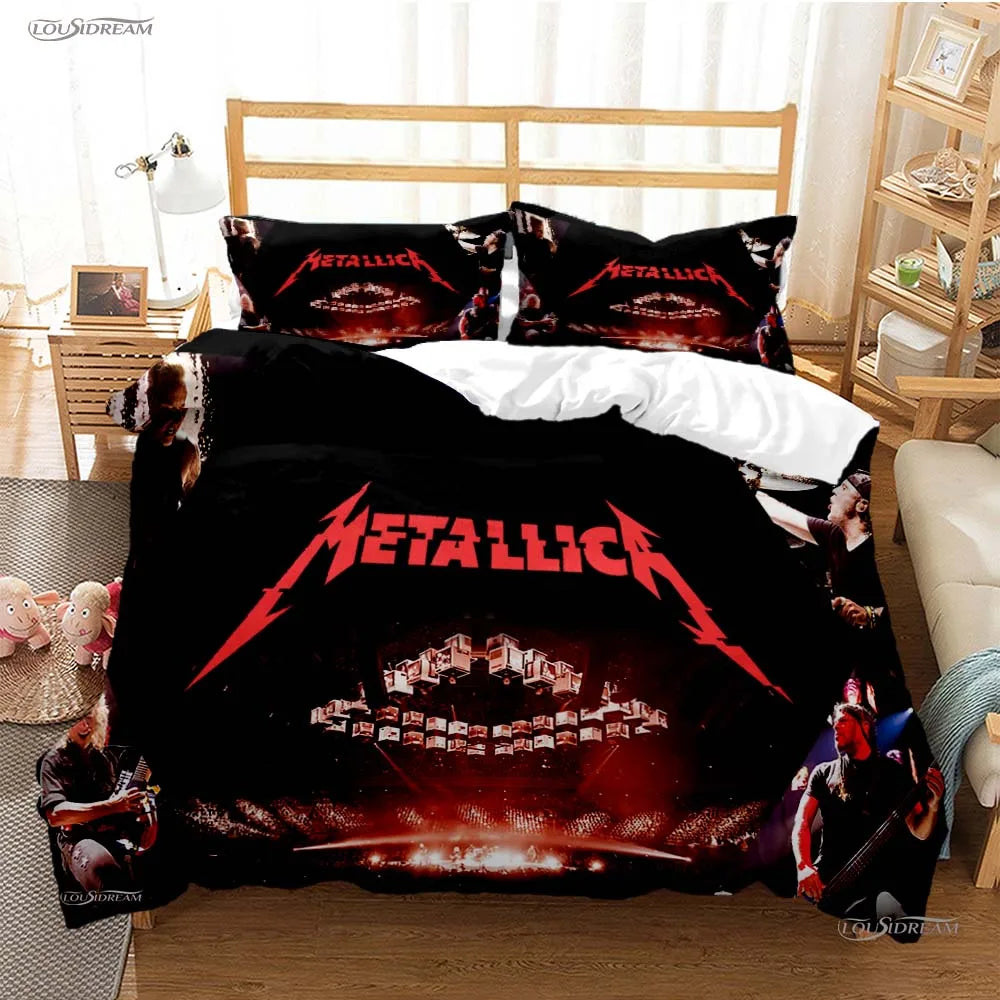 Heavy Metal Music Casal All Season Duvet Cover Comforter Bedding Sets Soft Quilt Cover and Pillowcases Single/Double/Queen/King