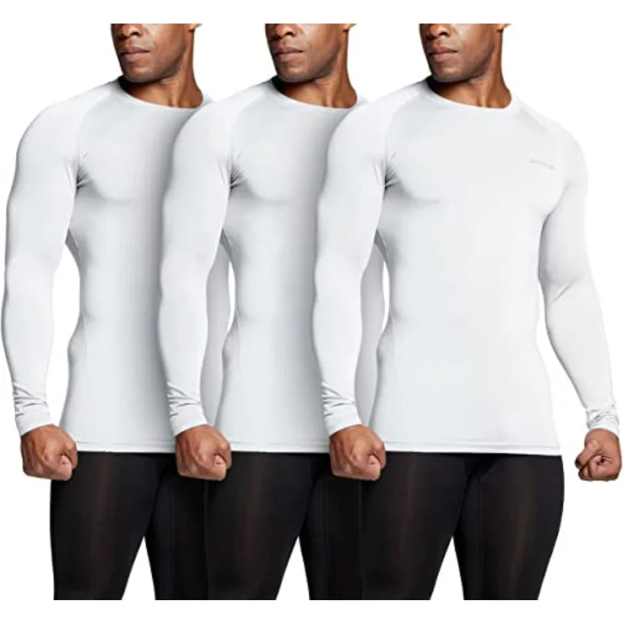 TSLA Men's UPF 50+ Compression Shirts Cool Dry Long Sleeve Athletic Tops Sports Baselayer Workout Shirt
