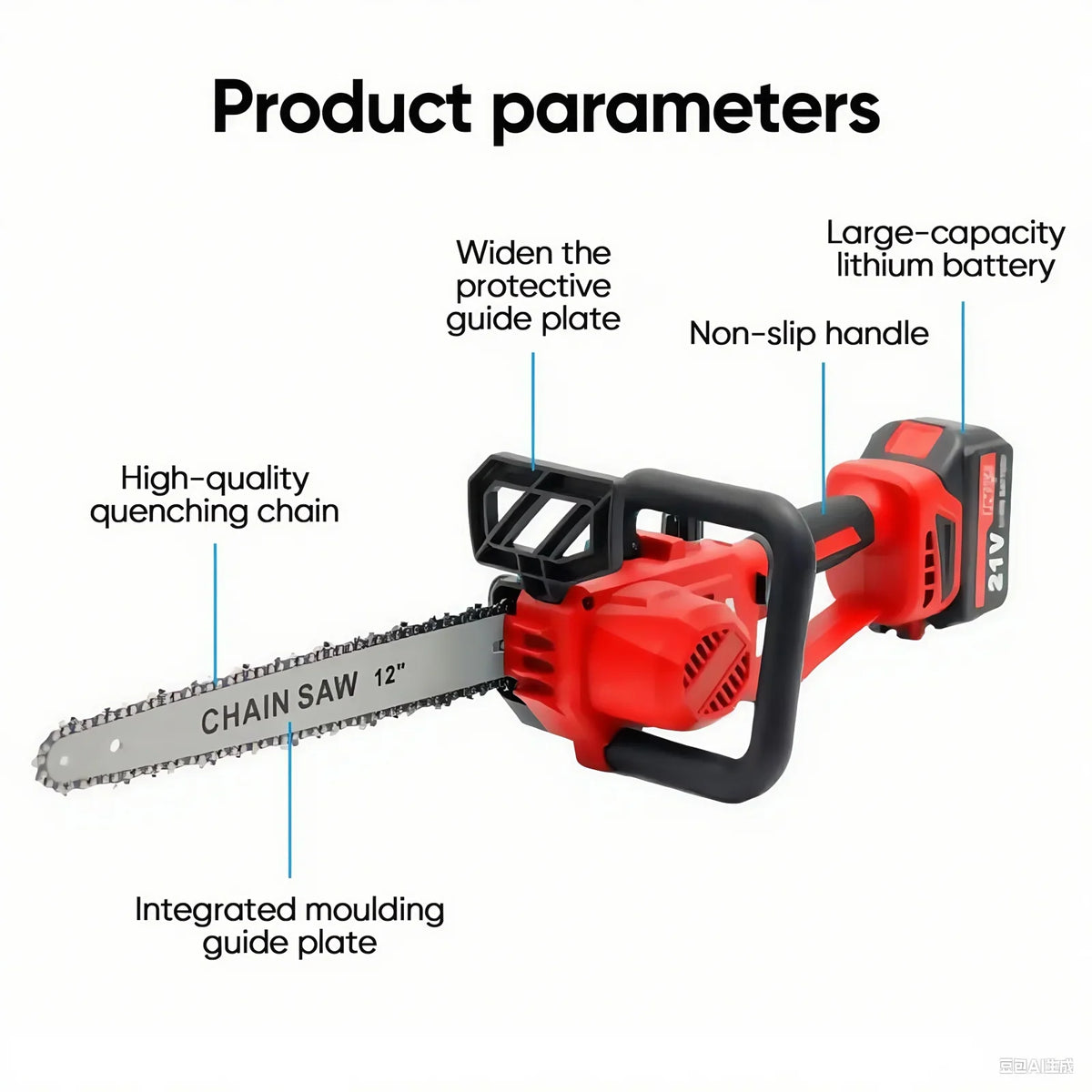 Milwaukee 12 Inch Brushless Chain Saw Cordless Electric Trimming Chain Saw Garden Woodworking Cutter for Logging and Trimming
