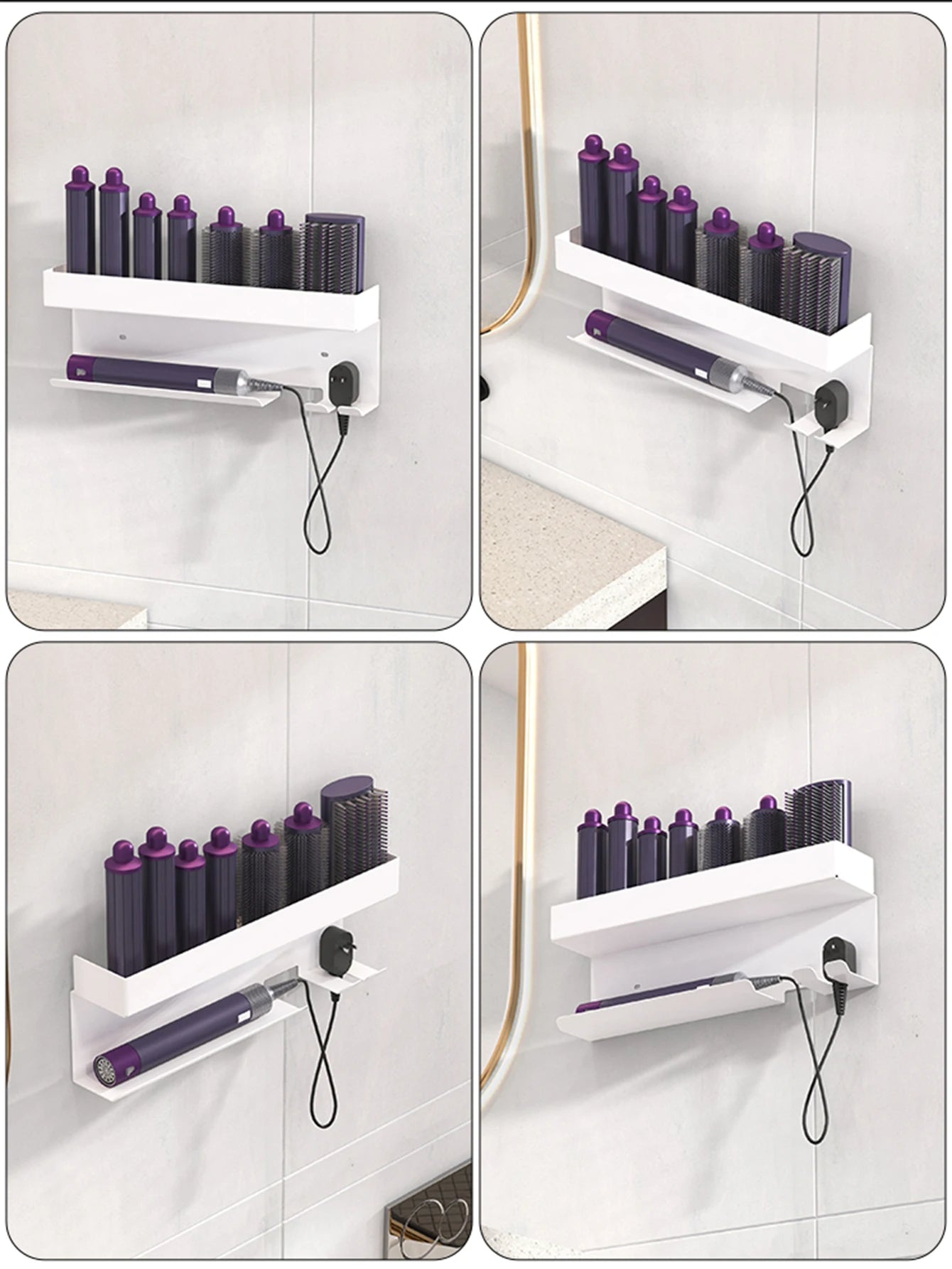 Bathroom hair dryer stand, hair straightener, styling tool holder - suitable for bathrooms, bedrooms, and hair salons
