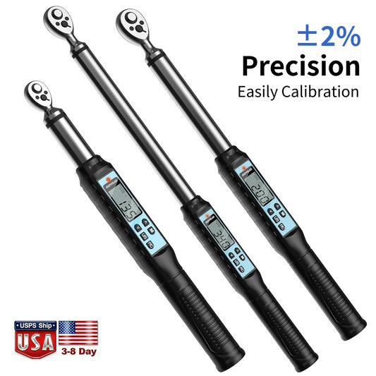 GOYOJO Digital Torque Wrench 3/8" 1/2" Drive 2% Torque Accuracy Electric Torque Wrench with 3 Adjustable Modes for Car Care