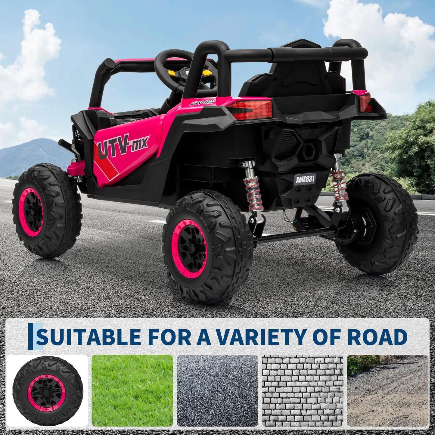 Kids Electric UTV Ride On Car Bluetooth Music Speakers