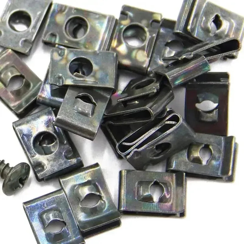 10-200pcs Car Metal Screw Clips Set U-Type Fastener Clip with Screw Anti-rust Fender Bumper Protection Buckle Iron Sheet Screw
