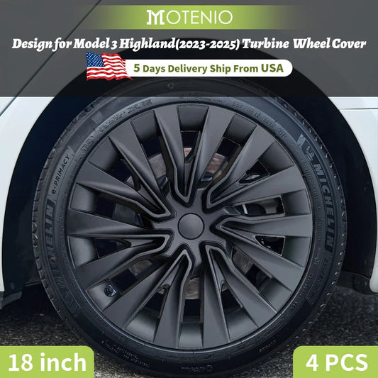 4PCS Wheel Cap 18 Inch Turbine Automobile Hubcap for Tesla Model 3 Highland 2024-2026 Hub Cap Performance Replacement for Tesla