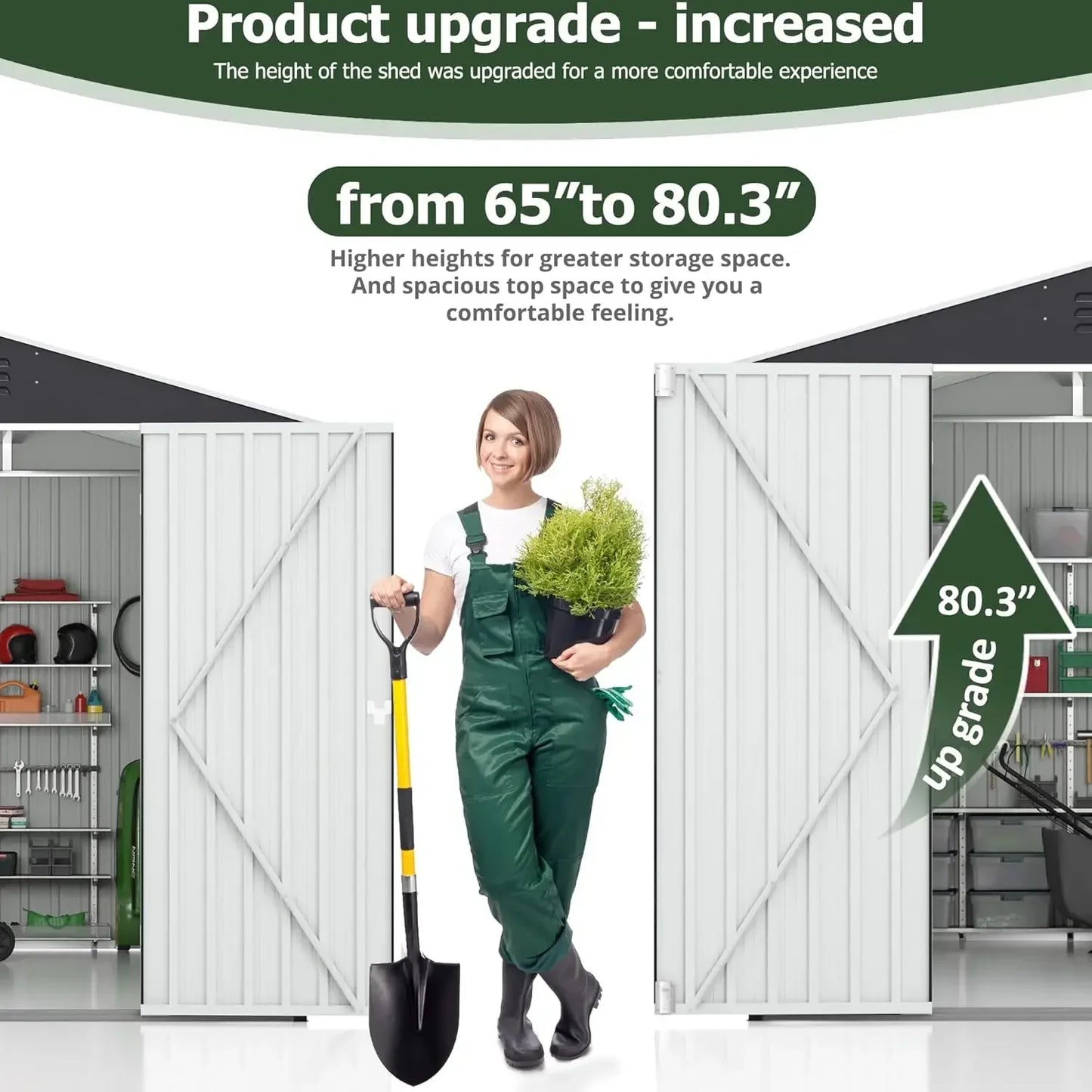 Durable Aluminum Outdoor Storage Shed With Lockable Doors