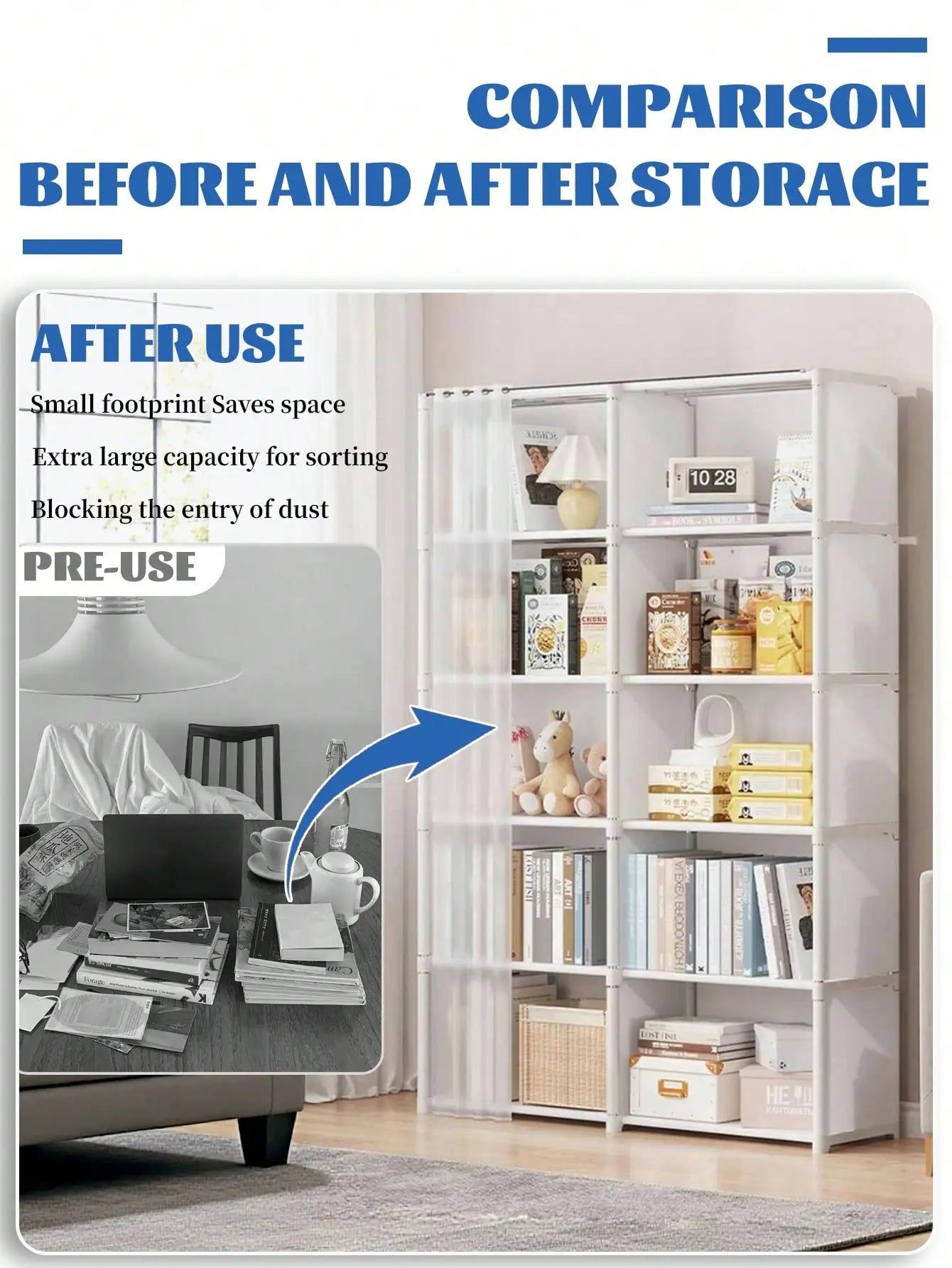 Easy-Assemble Dustproof Storage Rack & Wardrobe for Home & Office