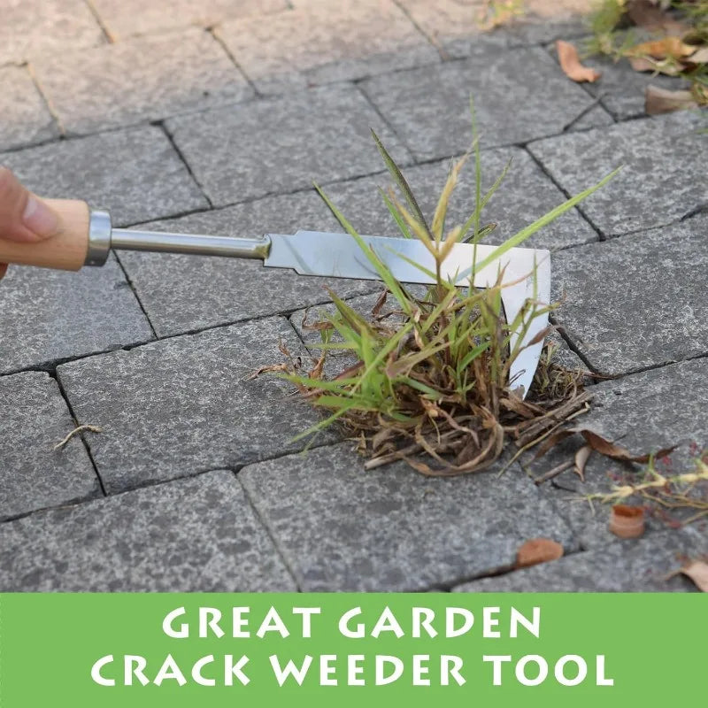 Stainless Steel Gap Weeding Tool L-shaped Garden Weeding Tool Weeding Puller Manual Weeding Tools for Road Cracks and Gardens