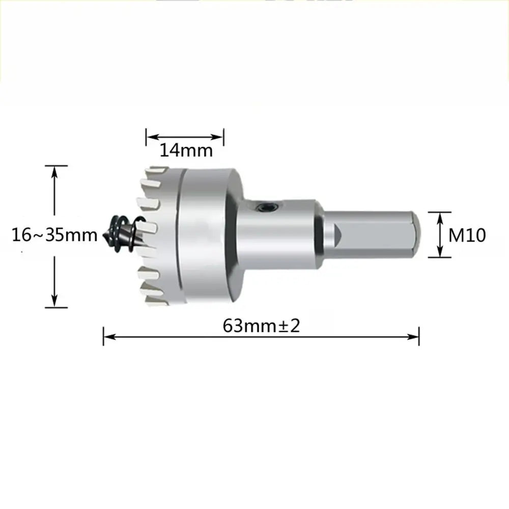 16~35mm TCT Hole Saw High Hardness Silver Hard Alloy Drill Bit Hole Opener Stainless Steel