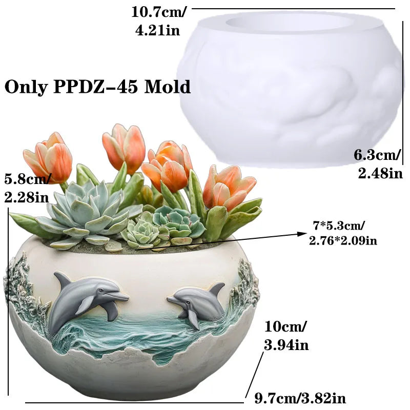 Witch Magic House Relief Pumpkin Succulent Plant Flower Pot Resin Mold  House Relief Storage Box Castle Candle Cup Gypsum Molds
