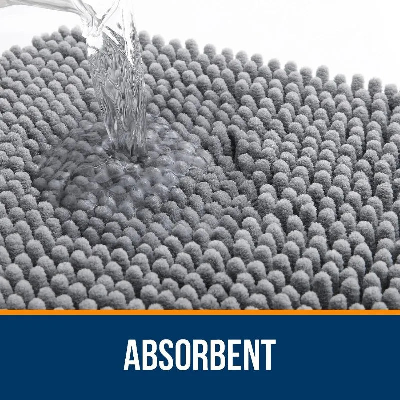 Bathroom Rugs Sets 3 Piece Soft Absorbent Chenille Mats
