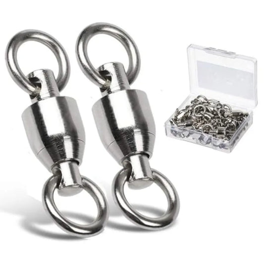Ball Bearing Swivels Connector High Strength Stainless Steel Solid Welded Rings Barrel Swivels Saltwater Freshwater Fishing