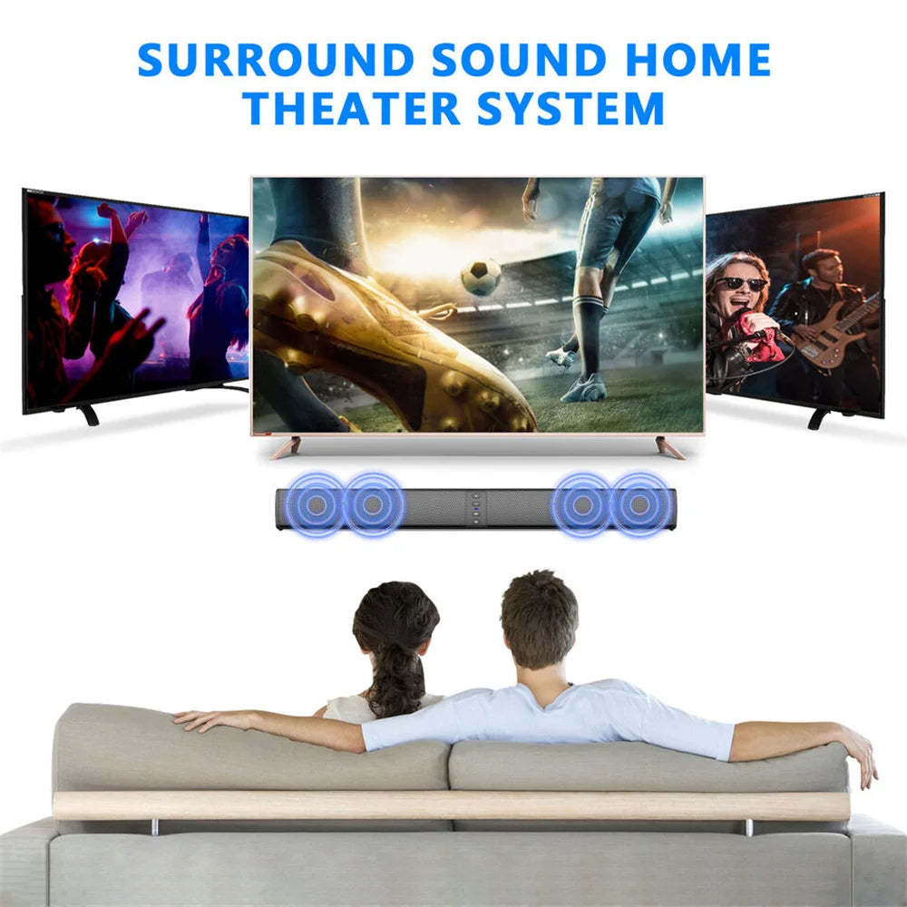 Wireless Bluetooth TV Sound Bar Dual Speaker System