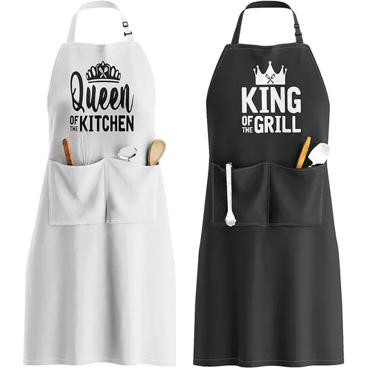 Polyester Neck Adjustable Apron Letter Style Home Kitchen Holiday Gift Kitchen Accessories