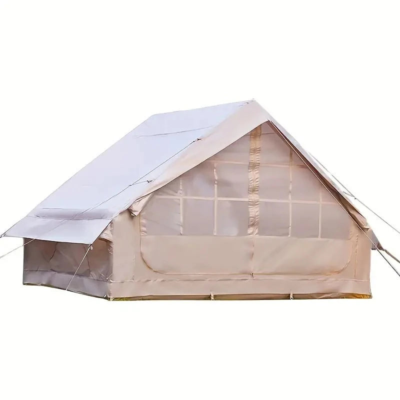 PAKICETUS Large Luxury Inflatable Glamping Tent with Manual Hand Pump, Easy Setup 4 Season Anti-Snow Spacious Family Shelter, Weatherproof Air Tent for Outdoor Camping, Backyard Party & Wilderness Adventure