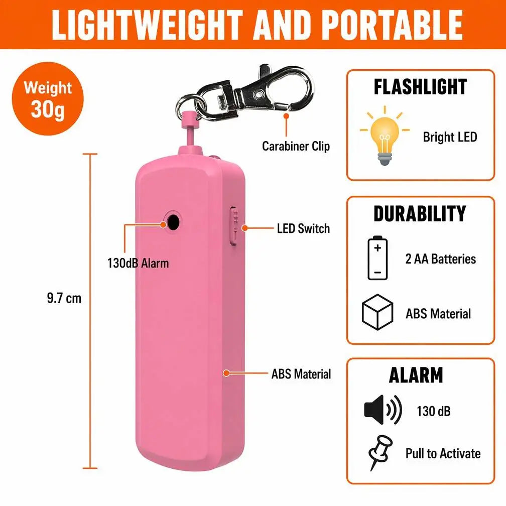Portable 130dB Anti Wolf Alarm Personal Self Defense Security Device Emergency Safety Alarm Suitable As Gift for Women Children
