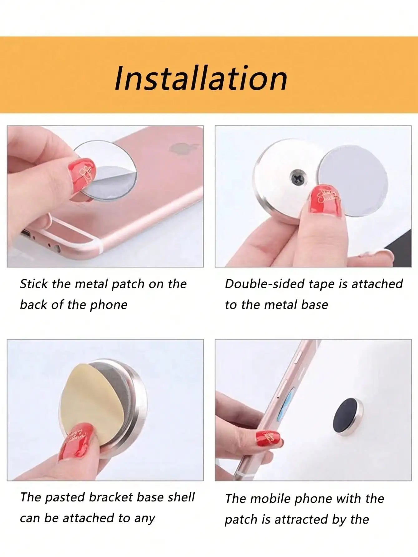 1pc Multi-Functional Mini Magnetic Phone Holder, 360 Degree Rotation, Suitable For Car, Home, Kitchen And Office Smartphone Holder, Applicable To Any Corner Wall