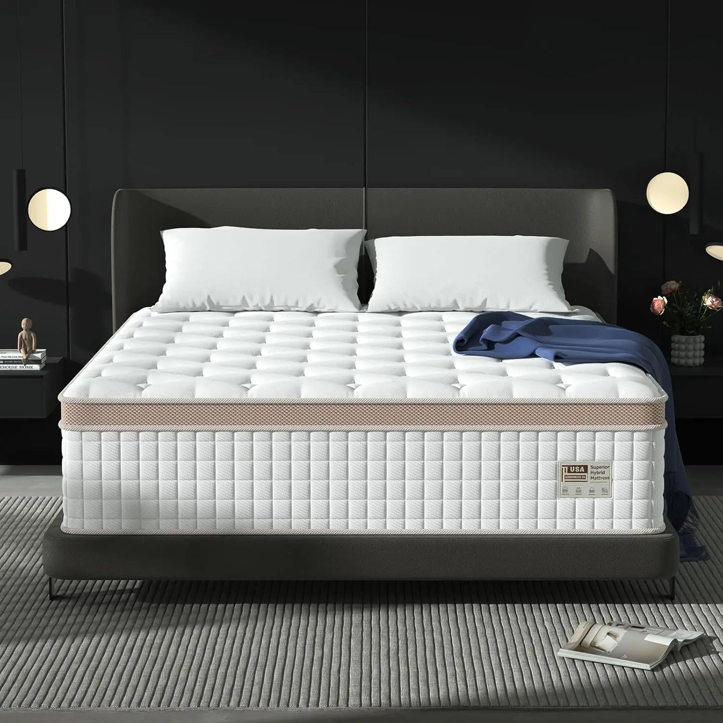 BedStory Luxury Hybrid Mattress Gel Memory Foam Pocket Springs