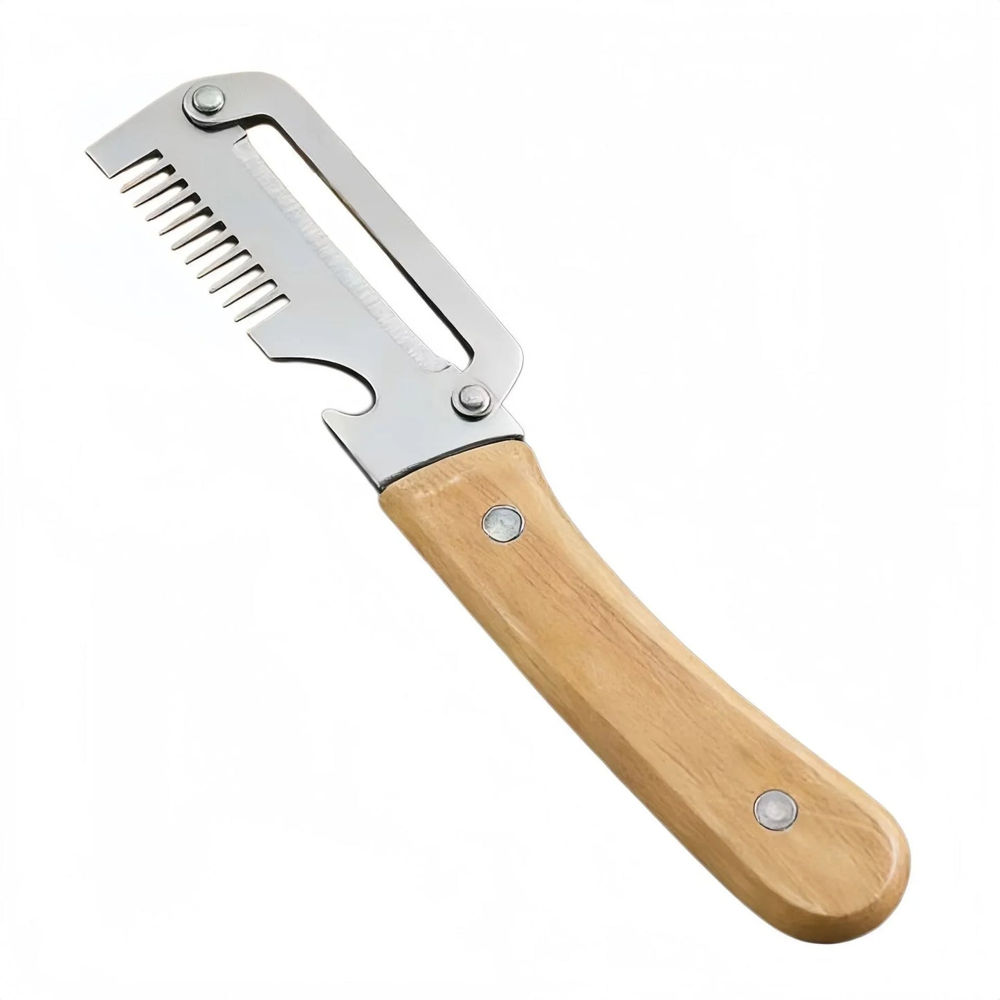 2026 New Paring Knife Ergonomic Wood Handle Knife Stainless Steel Vegetable Peeler with Wooden Handle 2-in-1 Fruit Potato Peeler