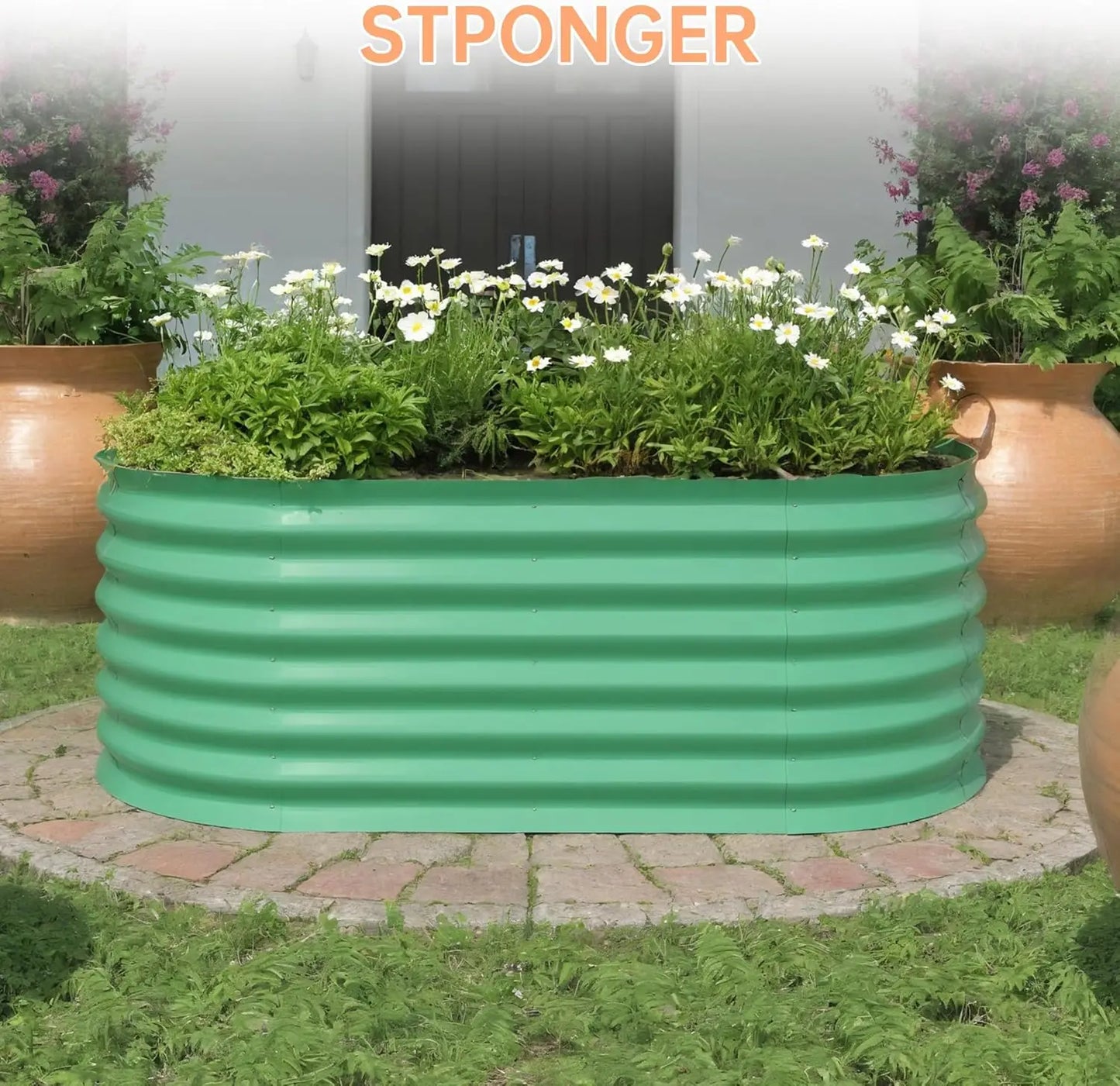 Galvanized Raised Garden Bed Kits Outdoor Metal Grow Garden Planter Box with Open Bottom for Planting Vegetables,Flower,Herb