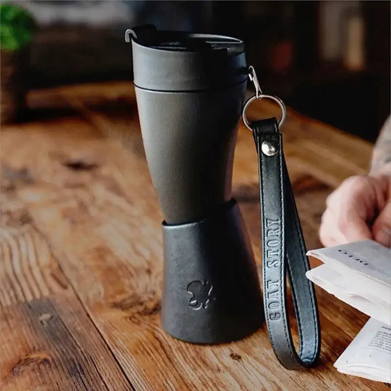 1Pc Stainless Steel Goat Horns Thermos Mug Coffee Cup Insulation Vacuum Flask Couple Traveling Hot Water Tea Cup