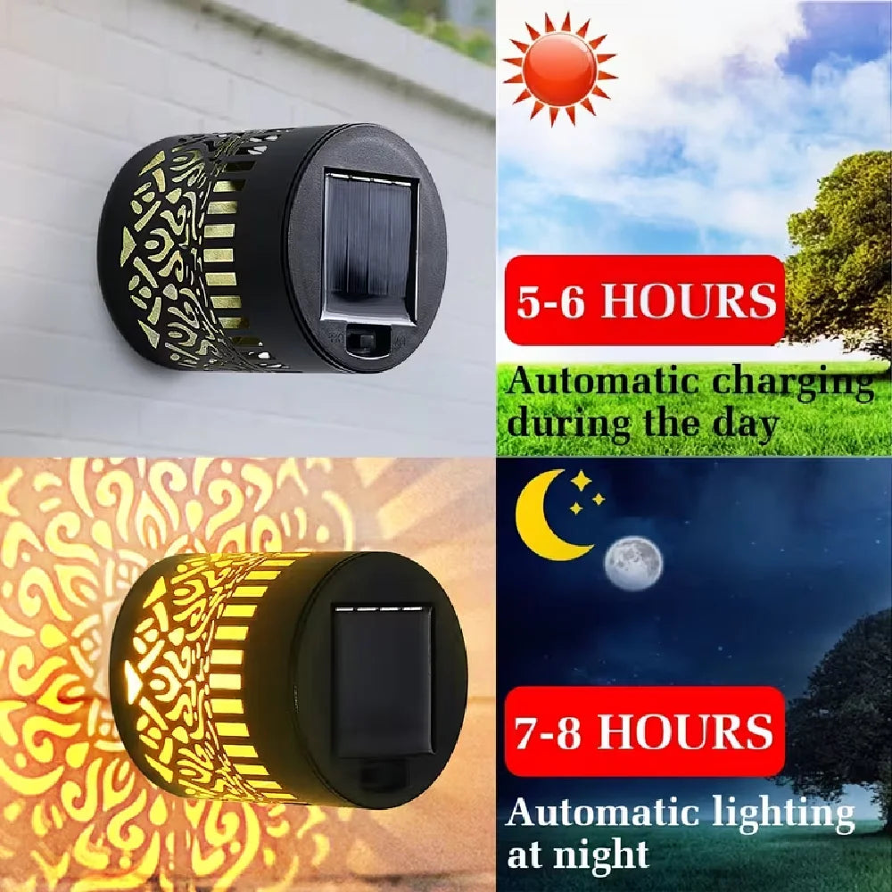 Outdoor LED Solar Fences and Wall Lights, Metal Mandala Lights, for Gardens, Lawns, Estates, Fences, Corridors, Lawns, Porches