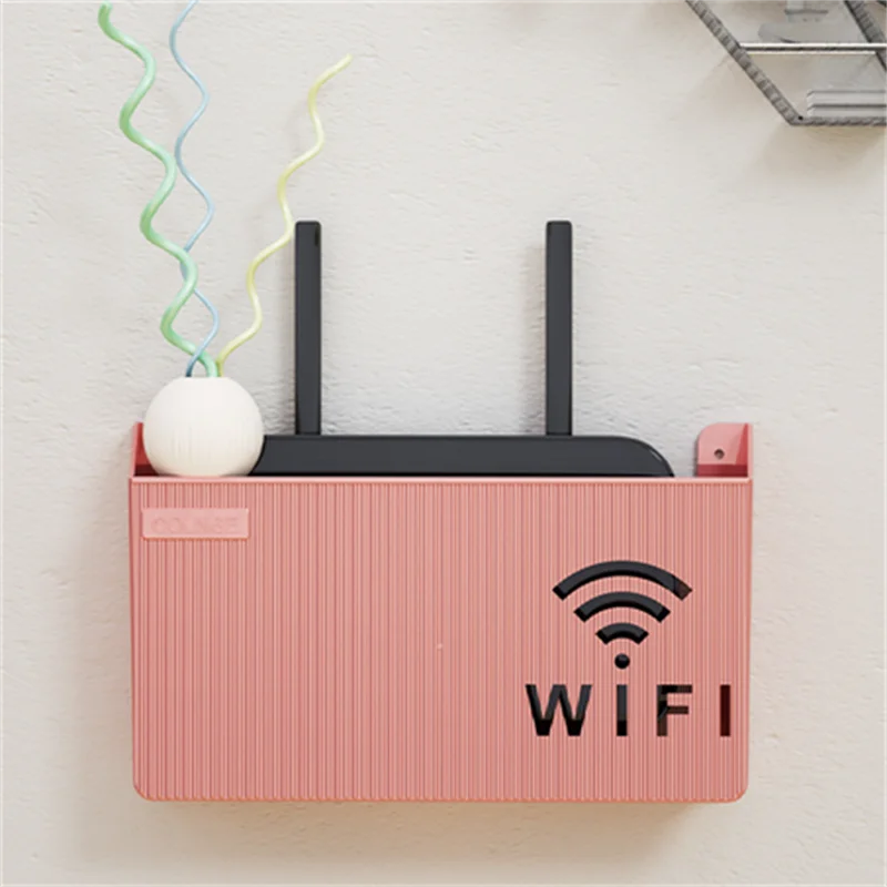 1PC Wall Hanging Wireless Wifi Router Shelf Storage Box ABS Plastic Organizer Box Cable Power Bracket Organizer Box Home Decor