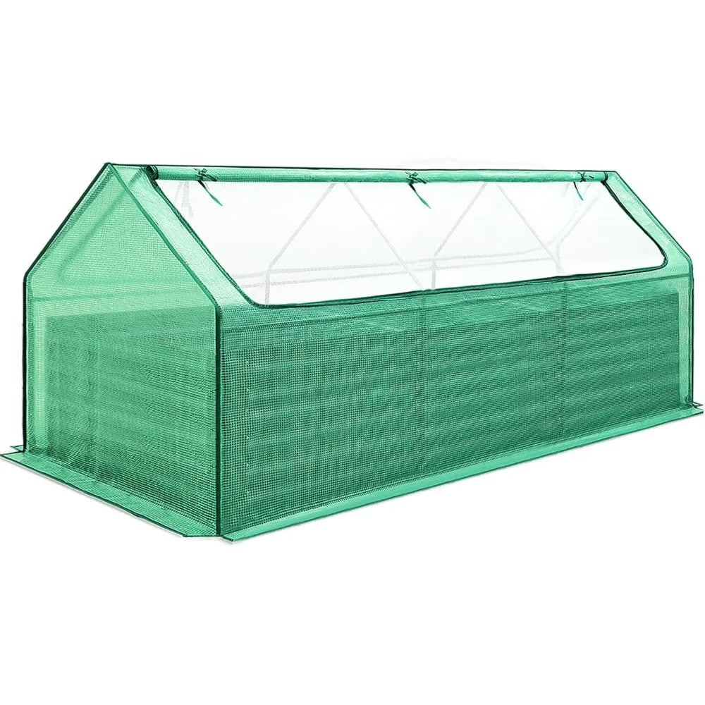 Raised Garden Bed Galvanized Raised Beds for Gardening Vegetables with Cover 8x4x2 ft Metal Planter Box Outdoor Use